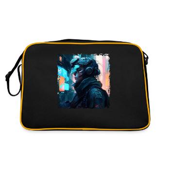 Warrior and soldier in the future as sci-fi artwork - Retro Bag - black/gold - Back