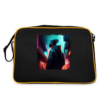 Guerrier de science-fiction dans le futur cybernétique sombre - Sac Retro - noir/or - Dos