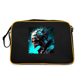 Cyborg or monster as Cyber Android of the future - Retro Bag - black/gold - Back