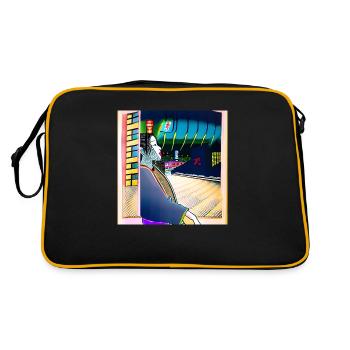 Geisha in der Stadt - Retro Tasche - Schwarz/Gold - Hinten