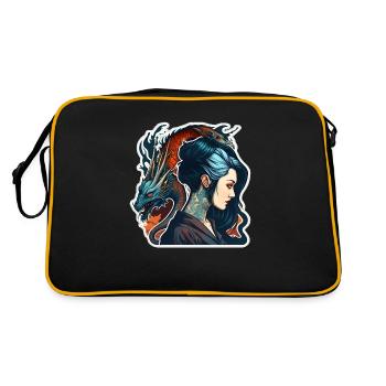 Beauté & Dragon - Sac Retro - noir/or - Dos