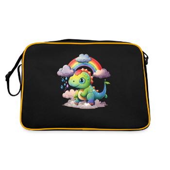 Dinosaure Dino Bébé Arc-en-ciel cadeau - Sac Retro - noir/or - Dos