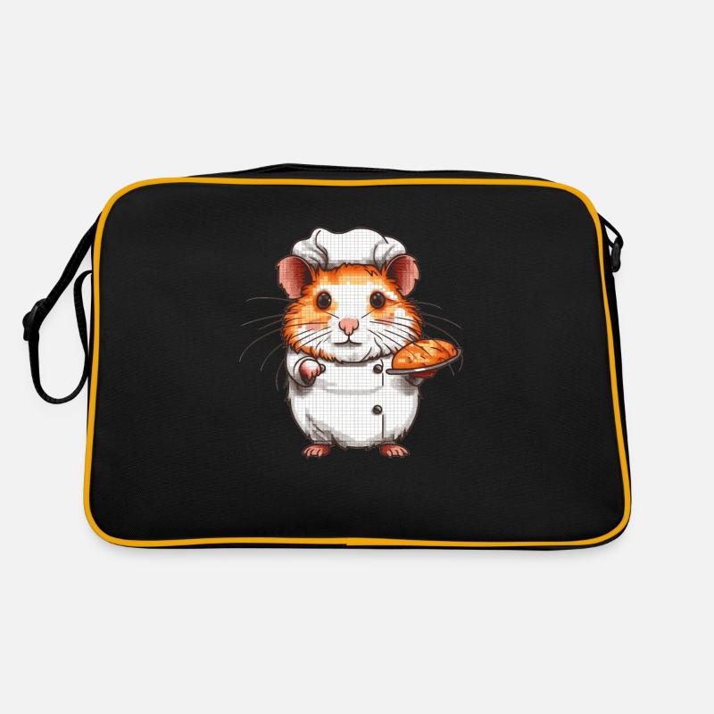 Hamster en boulanger avec chapeau de chef en 8 bits Sac Retro