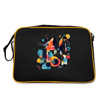 Design géométrique abstrait - Sac Retro - noir/or - Dos
