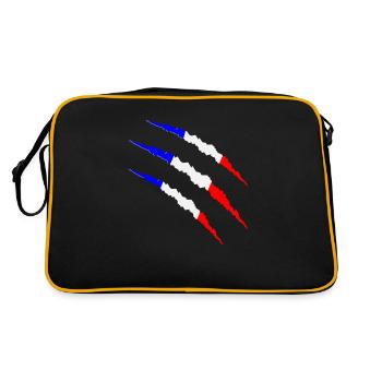 krallen frankreich - Retro Tasche - Schwarz/Gold - Hinten