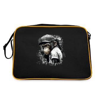 mignon bébé singe - Sac Retro - noir/or - Dos