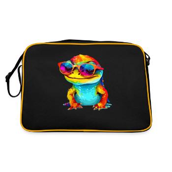 Ouk le lézard à lunettes - Sac Retro - noir/or - Dos
