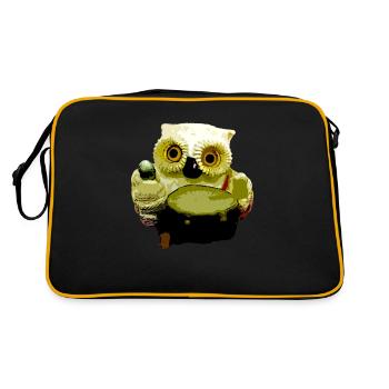 Owl musician - Retro Bag - black/gold - Back