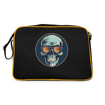 Crâne avec lunettes de soleil, crâne, squelette - Sac Retro - noir/or - Dos