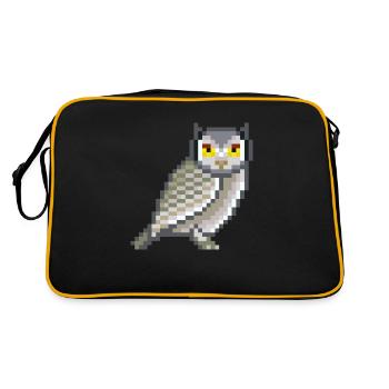 Vogel - Retro Tasche - Schwarz/Gold - Hinten