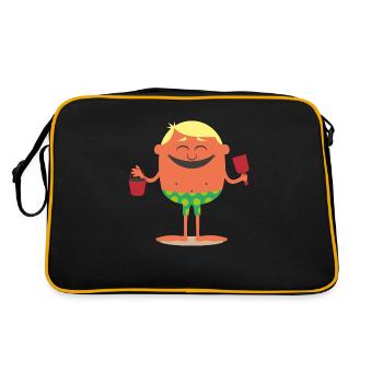 Sommer - Retro Tasche - Schwarz/Gold - Hinten