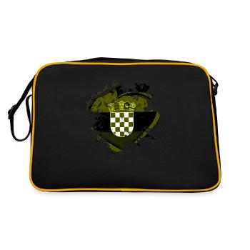 Croatie hrvatska croatie hrv voyage europe zagreb - Sac Retro - noir/or - Dos