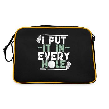 Ich stecke es in jedes Loch - Retro Tasche - Schwarz/Gold - Hinten