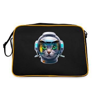Cyborg Cat of the Future - Retro Bag - black/gold - Back