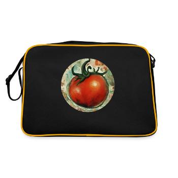 Tomate / Gemüse / Vegetable - Retro Tasche - Schwarz/Gold - Hinten