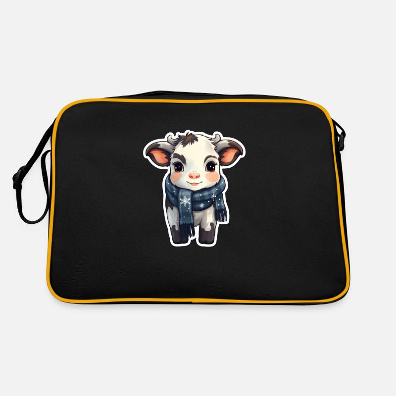 Veau en hiver avec écharpe Sac Retro