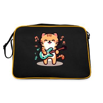 Chat Rock n Roll - Sac Retro - noir/or - Dos