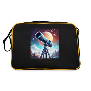 Télescope / Télescope / Astronomie / Ciel étoilé - Sac Retro - noir/or - Dos