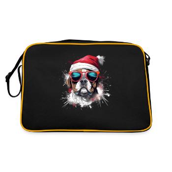 French Bulldog Christmas Dog in the Snow - Retro Bag - black/gold - Back