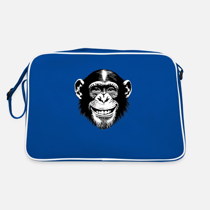 Laughing monkey chimpse rejoices Retro Bag