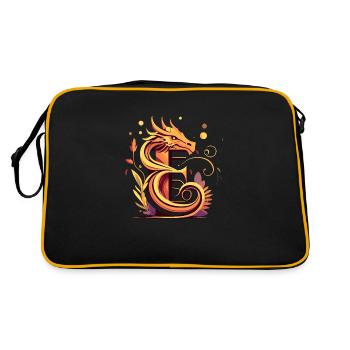 Lettre E avec dragon - Sac Retro - noir/or - Dos