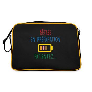 Bêtise en préparation, patientez... - Sac Retro - noir/or - Dos