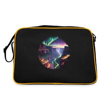 Neue Welt - Retro Tasche - Schwarz/Gold - Hinten