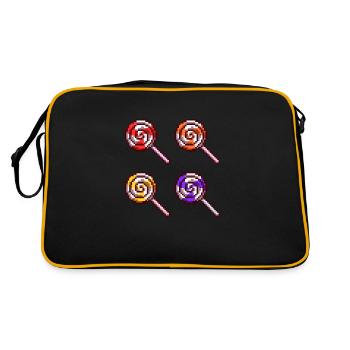 Candy Caramel Sugar Retro Pixel Lollipops - Retro Bag - black/gold - Back