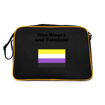Non Binary and Fabulous - Retro Bag - black/gold - Back