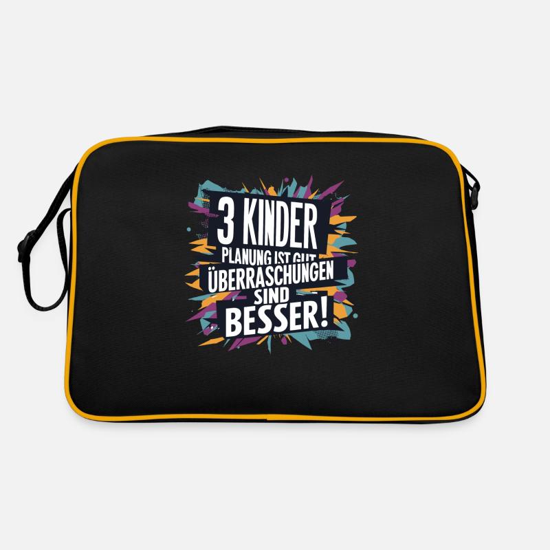 Gift: Birth, Third Child, Three Children, Humor Retro Bag