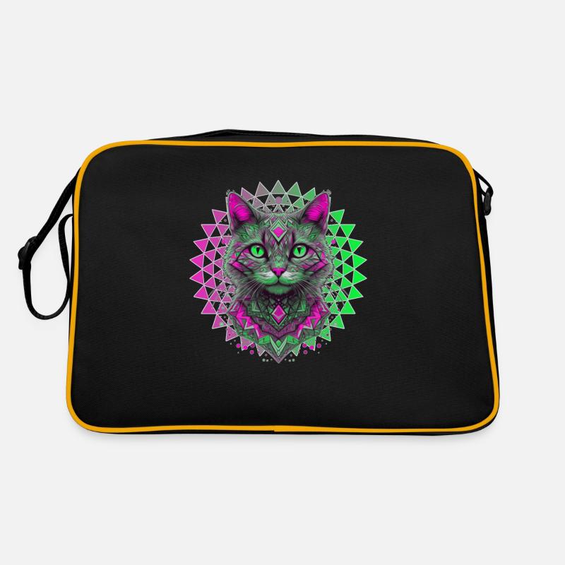Geometric Kitten 🐾 Retro Bag