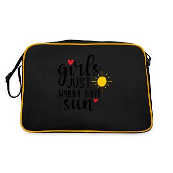 girls just wanna have sun - Retro Tasche - Schwarz/Gold - Hinten