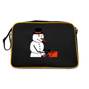 Hiver DJ Bonhomme de neige Mixeur Mixeur Fête de la musique - Sac Retro - noir/or - Dos