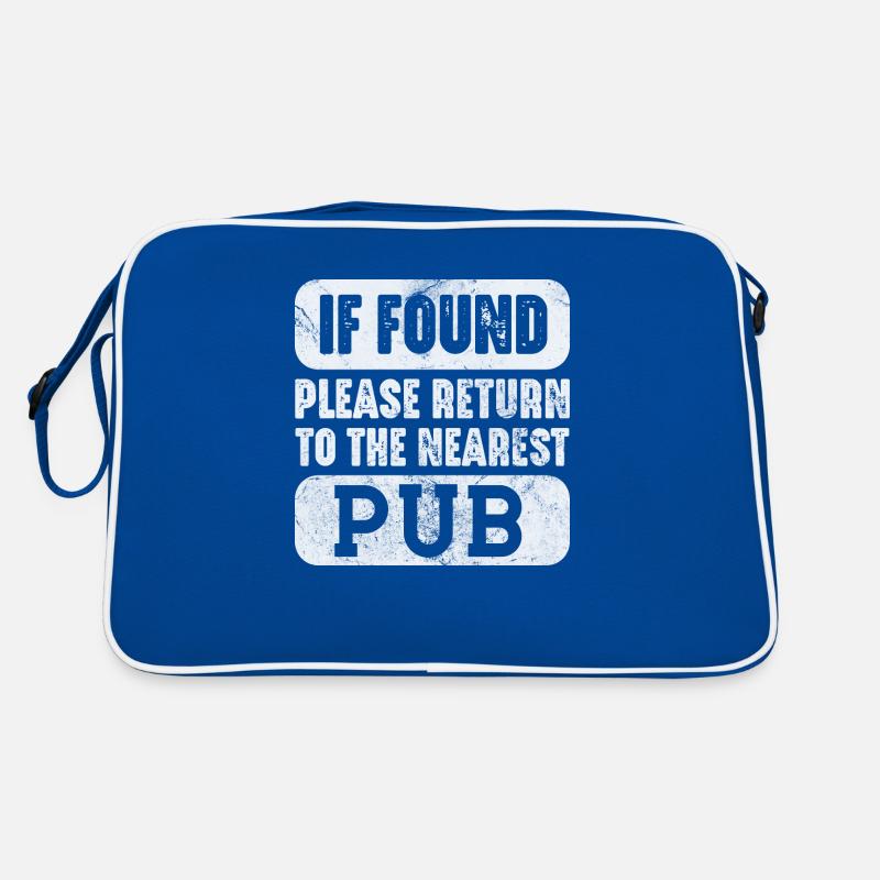 if found please return to the nearest pub Design Retro Tasche