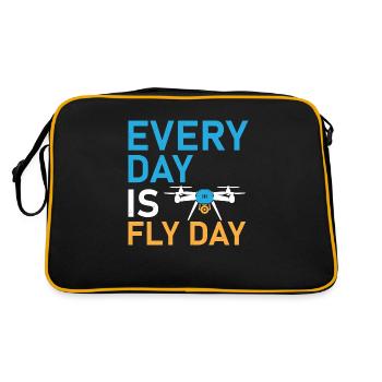 Every Day Is Fly Day Drone Pilot RC Flight - Retro Tasche - Schwarz/Gold - Hinten