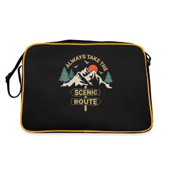 Always Take The Scenic Route Hiking Hiker - Retro Bag - black/gold - Back