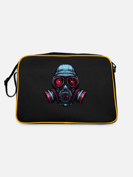 Gasmaske - Retro Tasche - Schwarz/Gold - Hinten