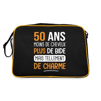 50 ans plus de charme cadeau anniversaire 50 ans - Sac Retro - noir/or - Dos