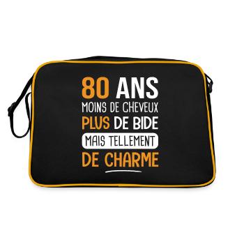 80 ans plus de charme cadeau anniversaire 80 ans - Sac Retro - noir/or - Dos