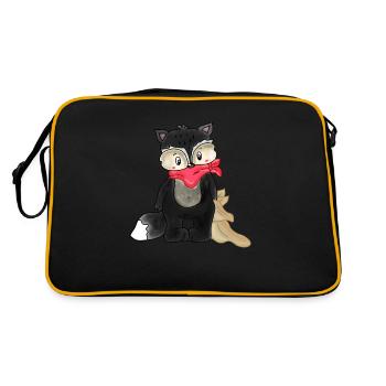 Raccoon with Comforter - Retro Bag - black/gold - Back