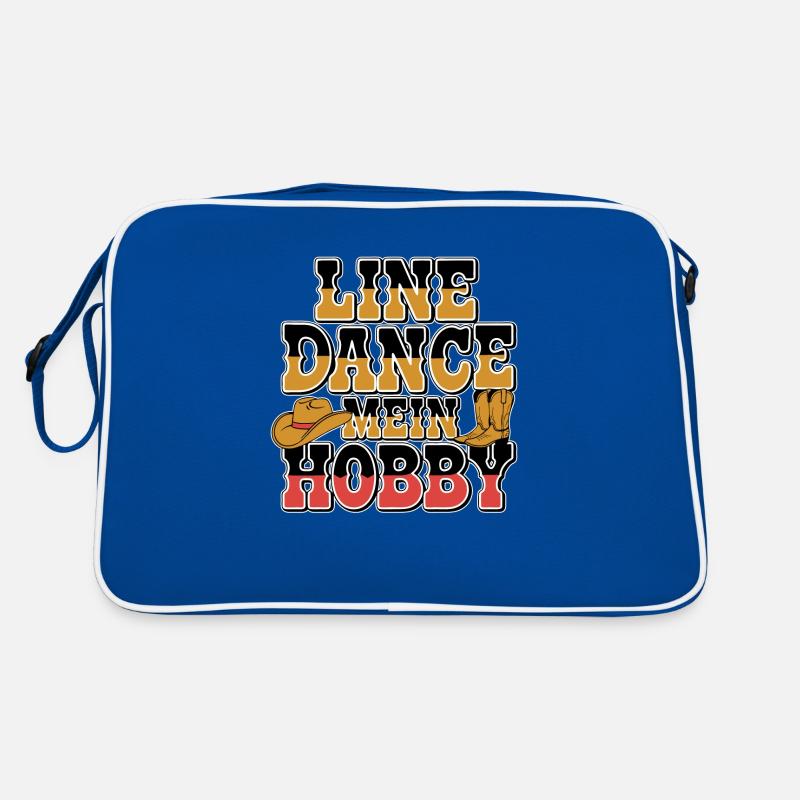 Farbenfrohes Line Dance Design mit Cowboyhut Retro Tasche