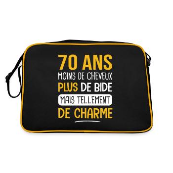 70 ans cadeau d'anniversaire 70 ans plus de charme - Sac Retro - noir/or - Dos