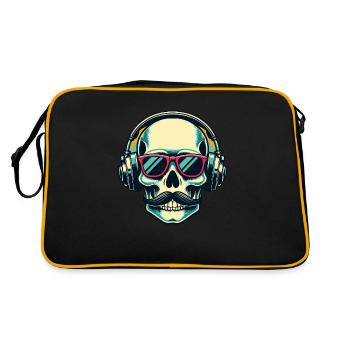 Skull in headphones - Retro Bag - black/gold - Back