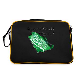Saudi Arabia Flag in Saudi Arabia Map SA - Retro Bag - black/gold - Back