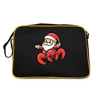 crabe homard père noël dessin animé - Sac Retro - noir/or - Dos
