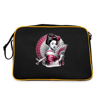 Schöne Geisha - Retro Tasche - Schwarz/Gold - Hinten