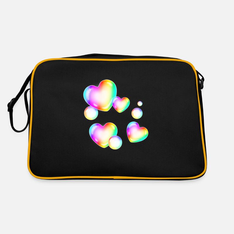 bunte Seifenblasen Herzform Retro Tasche