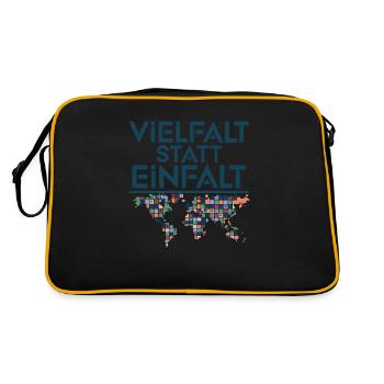 Vielfalt statt Einfalt 2 - Retro Tasche - Schwarz/Gold - Hinten
