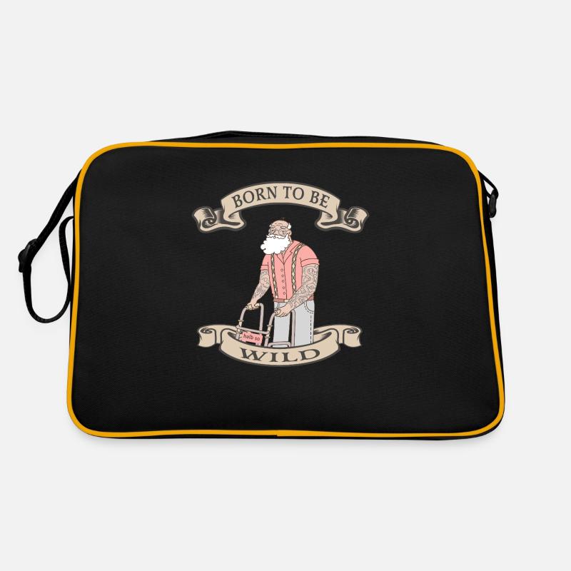 Aîné actif avec déambulateur - Sac Retro - noir/or