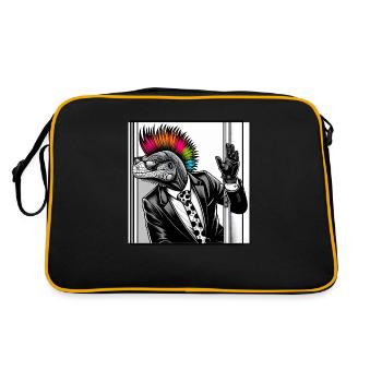 Lizard T-shirt Costume Reptile Stylish Swag - Retro Bag - black/gold - Back